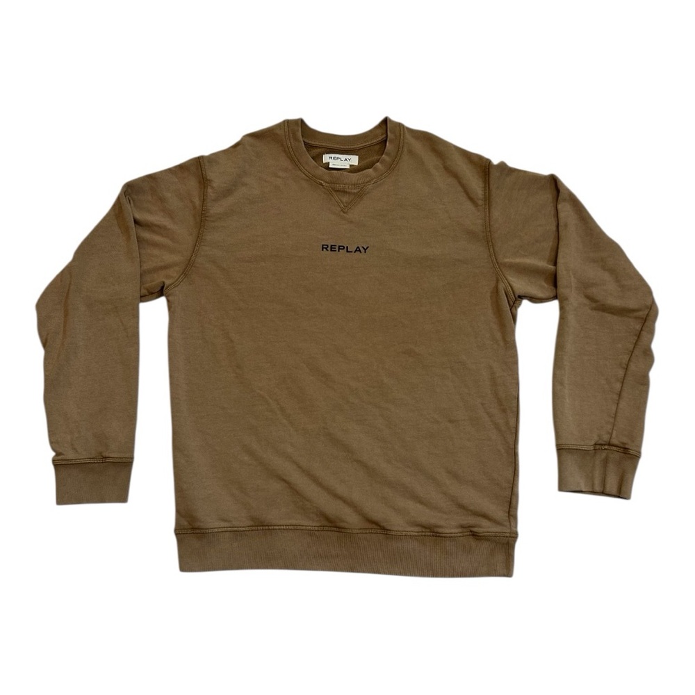 Replay Men's‎ Brown Sweater Distressed Organic Cotton Size M
